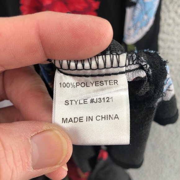 Jodifl Dress Womens Large Red Multi Floral Tent Swing Mini Off Shoulder Strappy - Picture 6 of 10